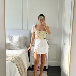 Princess Polly white denim skirt